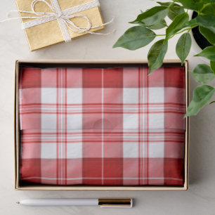 Menzies tartan red white plaid tissue paper