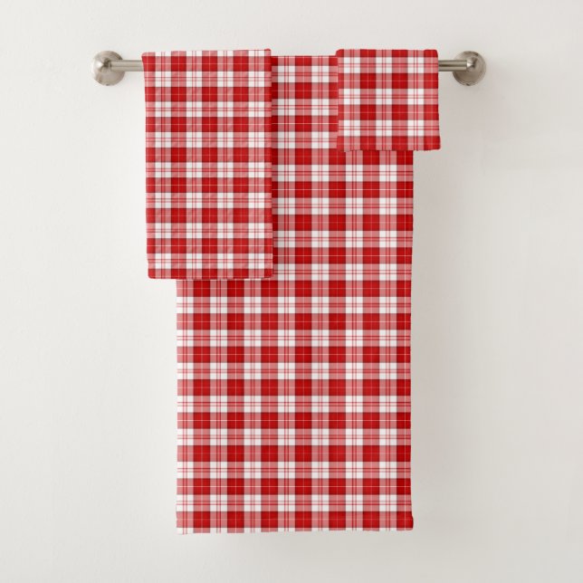 Menzies tartan rouge blanc plaid (En situation)