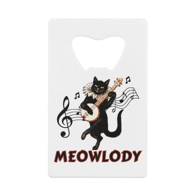 Meolody Cat Music Guitar Credit Card Bottle Opener (Front)