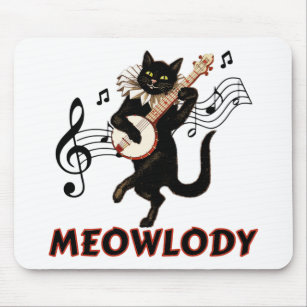 Meolody Cat Music Guitar Mouse Pad