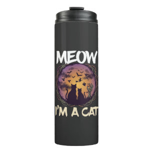 Meow Am Cat Halloween Night Witch Pumpkin_1 Thermal Tumbler