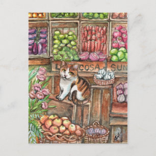 Meow at the Market Postcard