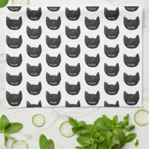 Meow Black Cats  Kitchen Towel