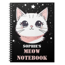 Meow Carnet avec chat mignon