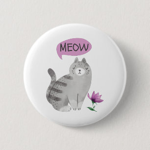 Meow Cat 2 Inch Round Button