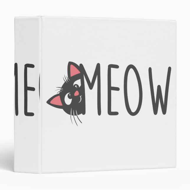 Meow cat - Choose background colour Binder (Front/Spine)