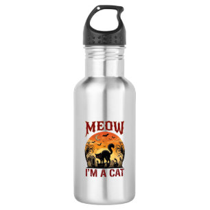 Meow Cat Halloween Black Cemetery_1 532 Ml Water Bottle