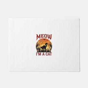 Meow Cat Halloween Black Cemetery_1 Doormat