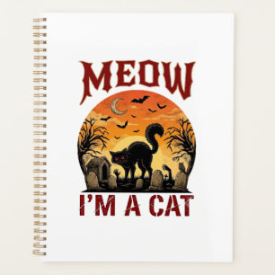 Meow Cat Halloween Black Cemetery_1 Planner