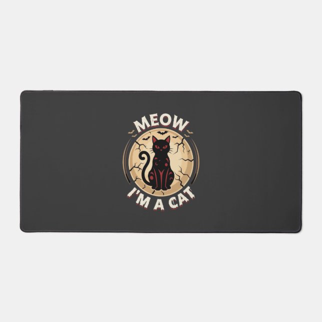 Meow Cat Halloween Graphic Design_1 Desk Mat (Front)