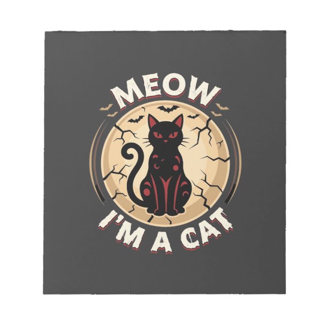 Meow Cat Halloween Graphic Design_1 Notepad (Front)