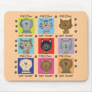 Meow Cat Lover Tshirts and Gifts Mouse Pad