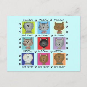 Meow Cat Lover Tshirts and Gifts Postcard