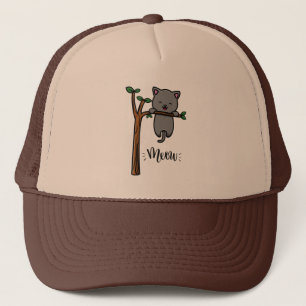 MEOW CAT ON TREE TRUCKER HAT