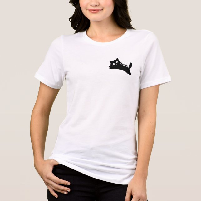 Meow Cat Shirt for Cat Lovers Comfortable (Front)