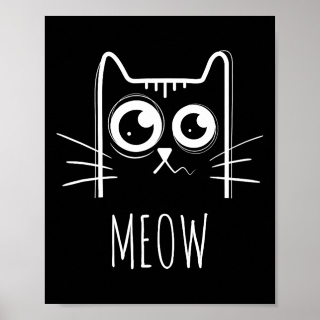 Meow Cat Shirt Meow Kitty Cute Cats Mom And Cat Da Poster (Front)