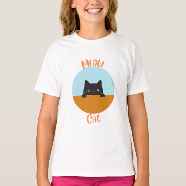 Meow cat T-Shirt (Front)