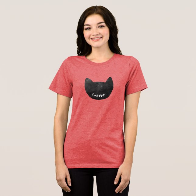 Meow Cat Tri-Blend Shirt (Front Full)