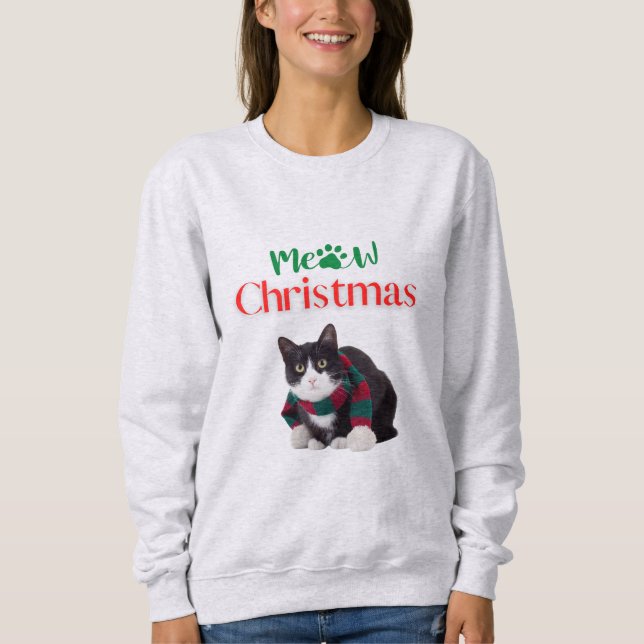 MEOW CHRISTMAS CAT SWEATSHIRT (Front)