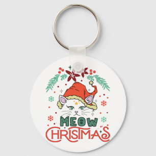 Meow Christmas, Merry Christmas Keychain