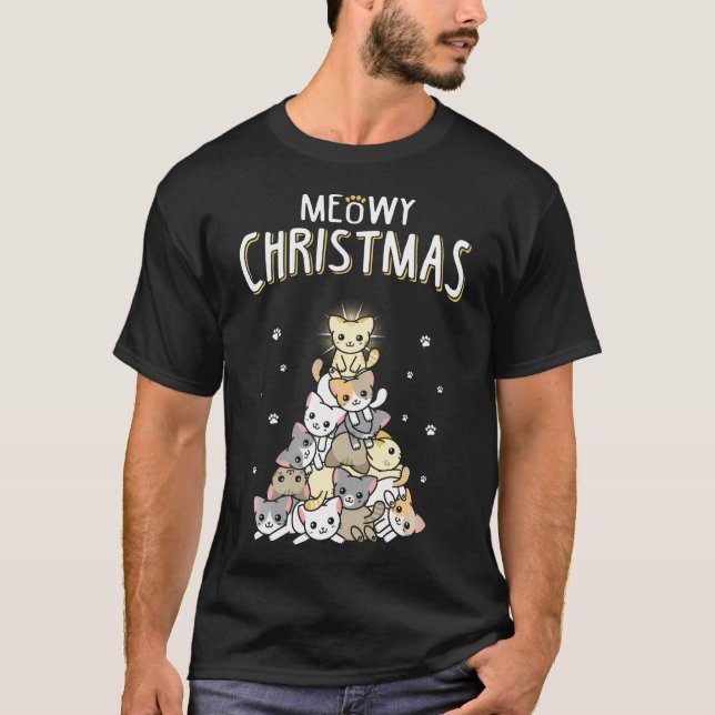 Meow Christmas T-Shirt (Front)