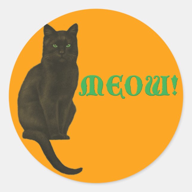 MEOW CLASSIC ROUND STICKER (Front)