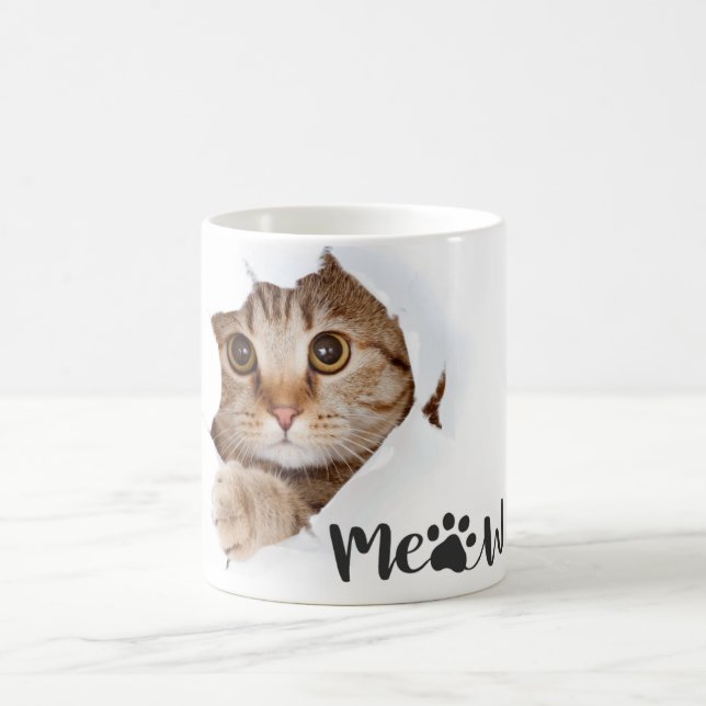 "meow" cute Cat Mug (Center)