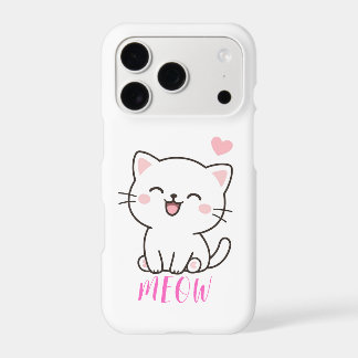 Meow Cute Cat Phone Case | Funny Minimal Cat Lover
