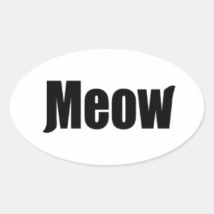 Meow decal oval sticker