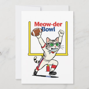 Meow-der Bowl Champion Cat Football  Invitation