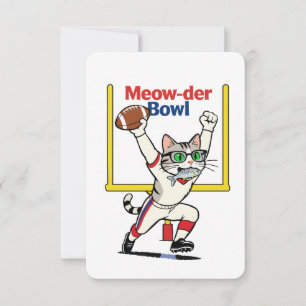 Meow-der Bowl Champion Cat Football  Invitation