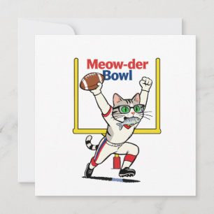 Meow-der Bowl Champion Cat Football  Invitation