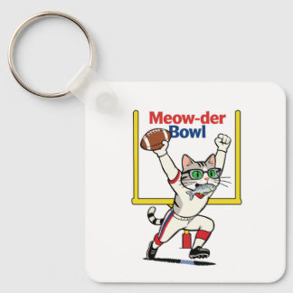 Meow-der Bowl Champion Cat Football Keychain