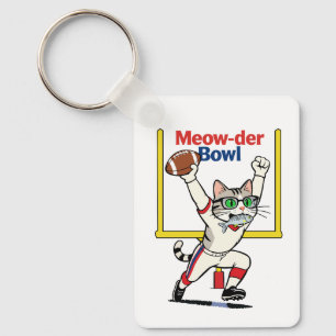Meow-der Bowl Champion Cat Football  Keychain