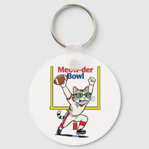 Meow-der Bowl Champion Cat Football  Keychain
