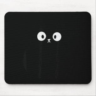 Meow Fluffy Black Cat Vintage Funny Cute Kitty Mouse Pad