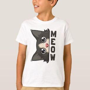 Meow Funny Tuxedo Cat is watching Pun  T-Shirt