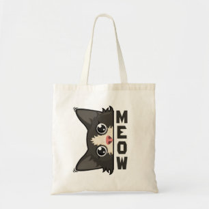 Meow Funny Tuxedo Cat is watching Pun  Tote Bag