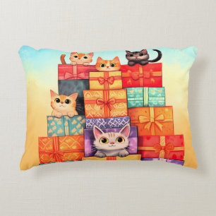 Meow Gift Birthday Tower Accent Pillow