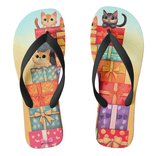 Meow Gift Birthday Tower Flip Flops (Footbed)