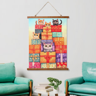 Meow Gift Birthday Tower Hanging Tapestry