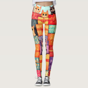 Meow Gift Birthday Tower Leggings