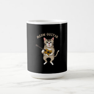 Meow Guitar Cute Cat Playing Guitar Funny Kitties Magic Mug