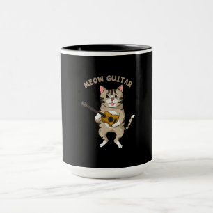 Meow Guitar Cute Cat Playing Guitar Funny Kitties Mug
