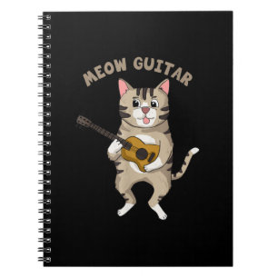Meow Guitar Cute Cat Playing Guitar Funny Kitties Notebook