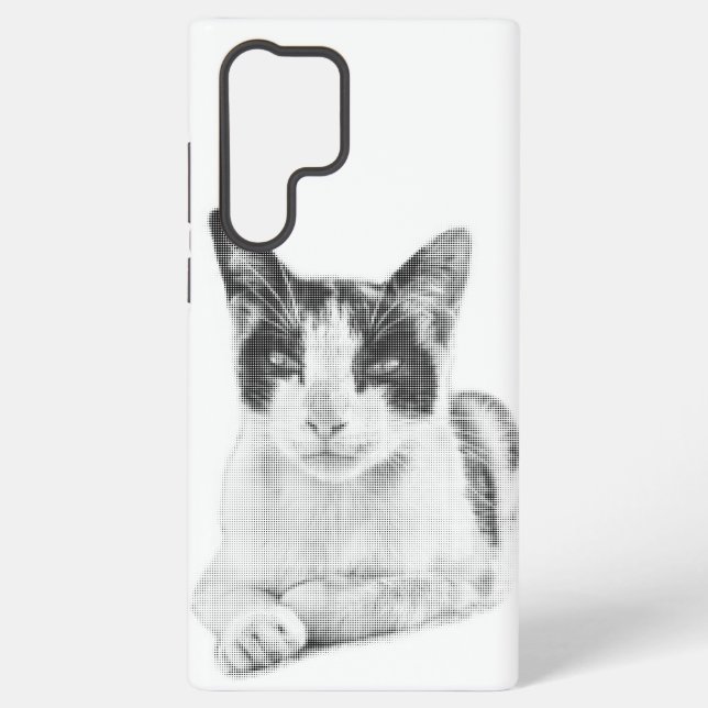 Meow Halftone Samsung Galaxy S22 Ultra Case (Back)