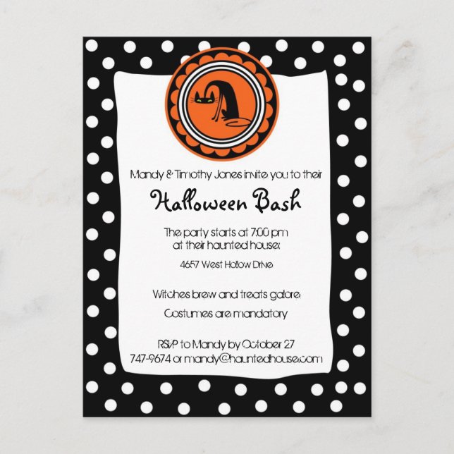 Meow Halloween Invitation (Front)