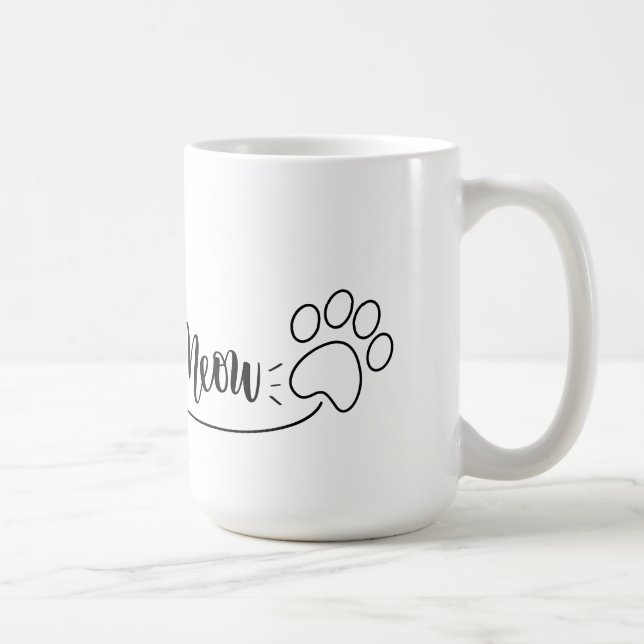 Meow heart and paw, mug for cat owners (Droite)