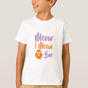 Meow I Mean Boo-catoween-halloween-funny T-Shirt