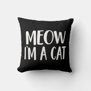 Meow I'm A Cat Halloween Throw Pillow